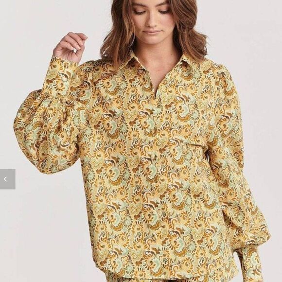 Charlie Holiday Forest Paisly Harper Shirt size xl size 10 NWT - Picture 4 of 12